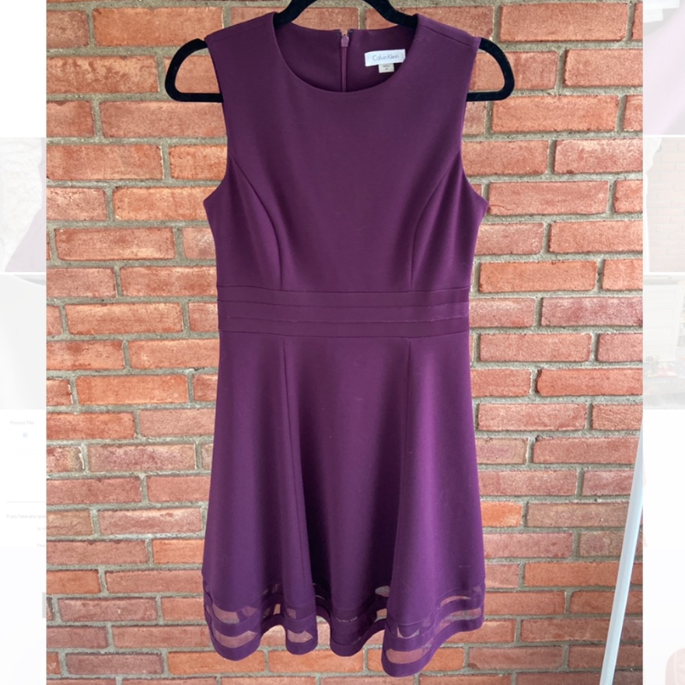 Purple Calvin Klein Midi Dress
